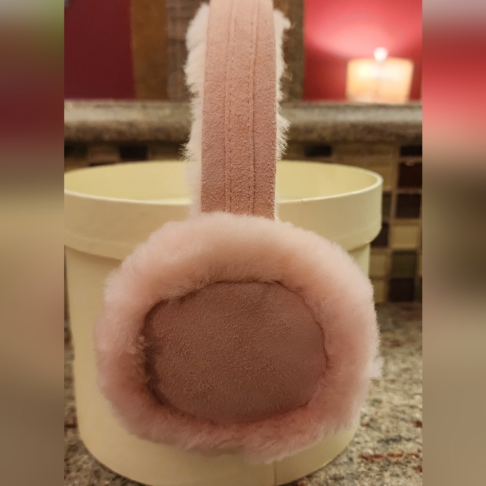 UGG Pink Fluffy Earmuffs - Picture 3 of 4